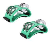Chavisenty 2 tamburelli a percussione, pedale a percussione per strumenti musicali con campanelle in acciaio, verde, facile da installare