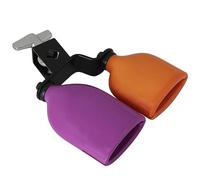 Chavisenty Campanaccio Bicolor per batteria Toni alti e bassi Doppio Montato Campana Kit Strumenti a Percussione Medie Dimensioni Facile da Usare + Arancione