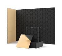 Chavisenty Confezione da 12 pannelli da parete insonorizzati, autoadesivi, per parete, studio, casa e ufficio, colore nero