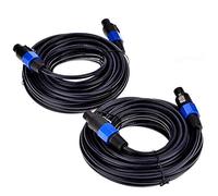 Chavisenty Confezione da 2 cavi audio professionali da Speakon a Speakon da 6,5 m, calibro 12 AWG, cavo audio per altoparlanti DJ, con Twist Lock