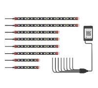 Chavisenty Kit di luci LED per moto, 8 pezzi, controllo tramite app, multicolore, kit di luci a LED per moto, strisce RGB, parti di ricambio impermeabili