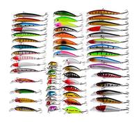 CHAWHO Esche Artificiali Spinning Trota 56 Pezzi Kit di Esche da Pesca - Set di Esche da Pesca Artificiali Spinning Mare Minnow Swimbait da Pesca Artificiale con Crankbaits, Stickbait, Esche Dure