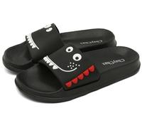 ChayChax Ciabatte da Spiaggia e Piscina per Ragazzi e Ragazze Antiscivolo Pantofole da Bagno e Doccia Leggeri Sandali a Punta Aperta,Nero B,34/35 EU=Fabbricante 35