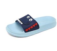 ChayChax Ciabatte da Spiaggia e Piscina per Ragazzi e Ragazze Antiscivolo Pantofole da Bagno e Doccia Leggeri Sandali a Punta Aperta,Blu B,34/35 EU=Fabbricante 35