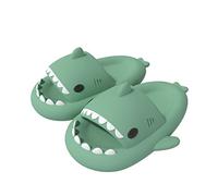 ChayChax Ciabatte Squalo Estive Open Toe Donna Uomo Bambini Coppia Ciabatte da Doccia con Squali Simpatico Cartone Animato, Sandali ，Matcha，38/39 EU