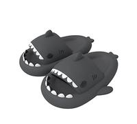 Chaychax Ciabatte Squalo Estive Open Toe Donna Uomo Bambini Coppia Ciabatte Da Doccia Con Squali Simpatico Cartone Animato, Sandali ，Grigio Scuro，42/43 EU