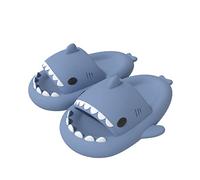 ChayChax Ciabatte Squalo Estive Open Toe Donna Uomo Bambini Coppia Ciabatte da Doccia con Squali Simpatico Cartone Animato, Sandali da Doccia Antiscivolo per Donna Uomo，Blu Foschia，32/33 EU