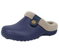 ChayChax Donna Uomo Invernali Zoccoli Sabot Imbottiti Calde Morbide Pantofole Casa Esterno in Comode Peluche Inverno Impermeabile Scarpe da Giardino, Navy, 35/36 EU