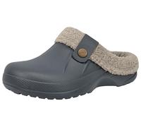 ChayChax Donna Uomo Invernali Zoccoli Sabot Imbottiti Calde Morbide Pantofole Casa Esterno in Comode Peluche Inverno Impermeabile Scarpe da Giardino, Grigio, 43/44 EU = 44/45 Etichetta