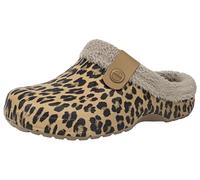 ChayChax Donna Uomo Invernali Zoccoli Sabot Imbottiti Calde Morbide Pantofole Casa Esterno in Comode Peluche Inverno Impermeabile Scarpe da Giardino, Leopardo, 37/38 EU