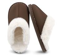 ChayChax Donna Uomo Pantofole Invernali Caldo Pelose Ciabatte Casa Comode Peluche Inverno Scarpe Casa di Cotone Morbida Winter Slippers, caffè, 42/43 = 44/45 Etichetta