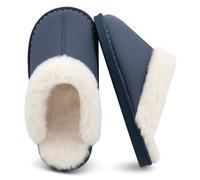 ChayChax Donna Uomo Pantofole Invernali Caldo Pelose Ciabatte Casa Comode Peluche Inverno Scarpe Casa di Cotone Morbida Winter Slippers, Blu Marino, 38/39 = 40/41 Etichetta