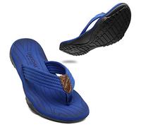 ChayChax Infradito Uomo Scarpe da Spiaggia e Piscina Sportive Beach Sandali Morbide Ciabatte Antiscivolo Pantofole con Gomma Suola,Blu,45 EU