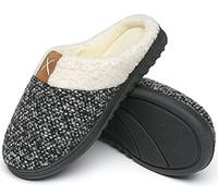 ChayChax Pantofole da Casa Donna Uomo Caldo Peluche Ciabatte da Casa Memory Foam Casa Pattini Leggero Inverno Cotone Scarpe, Nero Bianca A, 36/37 EU