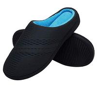 ChayChax Pantofole da Casa Donna Uomo Caldo Peluche Ciabatte da Casa Memory Foam Casa Pattini Leggero Inverno Cotone Scarpe, Nero Blue, 36/37 EU
