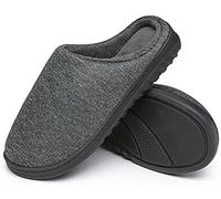ChayChax Pantofole da Casa Donna Uomo Caldo Peluche Ciabatte da Casa Memory Foam Casa Pattini Leggero Inverno Cotone Scarpe, Nero Grigio B, 36/37 EU