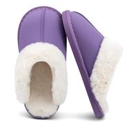 ChayChax Pantofole Donna Uomo Invernali Caldo Comode Ciabatte da Casa in Scamosciate Autunno Pavimento Antiscivolo Slipper Interne in Memory Foam, Viola, 35/36 = 36/37 Etichetta