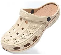 ChayChax Uomo Donna Zoccoli e Sabot Supporto per Arco Plantare Estive Ciabatte Sandali da Spiaggia Mare Giardino, Marrone Cachi, 44/45 EU (Produttore 290)