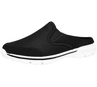 ChayChax Zoccoli Sabot Donna Uomo Leggero Traspiranti Pantofole da Casa Casual Ciabatte Moda Antiscivolo,Nero Bianco,35 EU