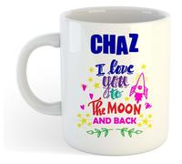 Chaz - I Love You To The Moon And Back Tazza Blu - Divertente Detto Valentine