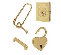 CHBCD 1 set completo di lucchetto a forma di cuore, lucchetto a forma di cuore per diario, piccolo lucchetto con chiave, piccolo lucchetto a forma di cuore, lucchetto dell'amore