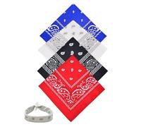 CHBCD 4 pezzi Bandane da donna, sciarpe pirata con stampa unica, bandane sportive alla moda per uomo, sciarpe colorate unisex per collo, testa, polsi, adulti e bambini, 54 x 54 cm