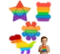 CHBCD Confezione da 4 giocattoli sensoriali a forma di bolla, in silicone, per alleviare l'ansia, antistress, per ragazzi, ragazze e adolescenti, giochi da tavolo.