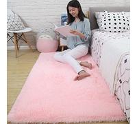 CHBIN Moderno Pecora Tappeto 80x160cm Montone Tappeto Tappeto Camera Soffice Pelo Lungo Gradiente Colore Ultra Morbida per Sala Pranzo Divano Il Salotto Camera Letto Bambini, Rosa