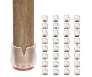 CHBKT Cappelli Gamba Sedia 32 Pezzi Copertine Tavolo Mobili Adatto per Gambe Rotonde 25-29 millimetri Piedi Antigraffio Guarnizioni Feltro Antiscivolo