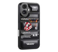 CHBSHENG Cool Phone Case for iPhone 16 Case for Boys Men Street Design Aesthetic Shockproof Basketball Sneaker Sports Designer Cases Compatible with iPhone 16 Black