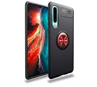CHcase Huawei P30 Cover, Custodia 360 Gradi Ultra Sottile Leggera TPU Antiurto Protectionn Stealth Anello Fibbia Compatibile Supporto Magnetico Auto para Huawei P30 -Nero Rosso