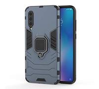 CHcase Xiaomi Mi 9 Custodia, Armour Dual Layer Silicone TPU + PC Rugged Cover Soft Protective Bumper Case con Ring Grip Kickstand [Plate for Magnetic Car Mount] per Xiaomi Mi 9 -Black Plus Gray