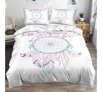 CHCHNXY Copripiumino Singolo 135x200cm Acchiappasogni Set di Biancheria da Letto Con Cerniera,Copripiumini Letto Singolo in Morbido Microfibra Con 2 Federa 50x80cm,Per Bambino Bambina