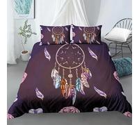 CHCHNXY Copripiumino Singolo 135x200cm Acchiappasogni Set di Biancheria da Letto Con Cerniera,Copripiumini Letto Singolo in Morbido Microfibra Con 2 Federa 50x80cm,Per Bambino Bambina