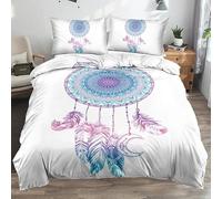 CHCHNXY Copripiumino Una Piazza e Mezza Acchiappasogni Set di Copripiumino 3D,Set Biancheria da Letto in Microfibra,1 Copripiumini 200x200cm e 2 Federe 50x80cm,Per Adulti bambino