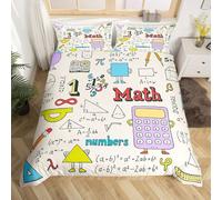 CHCHNXY Copripiumino Una Piazza e Mezza Matematica Set di Copripiumino 3D,Set Biancheria da Letto in Microfibra,1 Copripiumini 200x200cm e 2 Federe 50x80cm,Per Adulti bambino