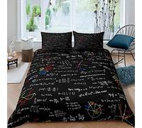 CHCHNXY Copripiumino Una Piazza e Mezza Problemi di Matematica Set di Copripiumino 3D,Set Biancheria da Letto in Microfibra,1 Copripiumini 200x200cm e 2 Federe 50x80cm,Per Adulti bambino