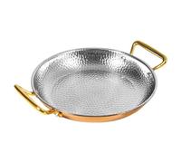 CHCWR 10 taglie padella paella con doppie manici, padella pala spagnola martellata a mano non stick pentola seapaella per case o ristoranti, 32 cm, sautefrypan rose in oro/rosegold/22 cm