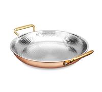 CHCWR 10 taglie Pestia da pentola se Seapaella Panna a mano spagnola per padella spagnola con doppia manici, padella per case, cucina/rosegold/32 cm