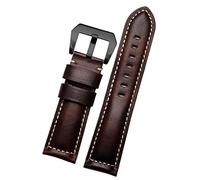 CHCWR 20 mm 22mm 24mm 26 mm in vera pelle di orologio da uomo retrò per panerai pam111 441 cinghia da polso per orologio da cistina (colore: blu-nero, dimensione: 22mm)