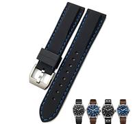 CHCWR 20mm 21mm 22mm in gomma in gomma silicone nero di guardia blu per il pilota IWC Mark 18 Watch Sports cinghia