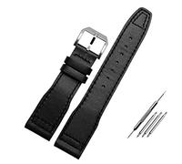 CHCWR 20mm 21mm marrone nero uomo di guardia per il pilota IWC Mark XVIII IW327004 IW377714 Bracciale in pelle genuina del polvere cinghia cinghia (colore: nero nero, dimensione: 20mm)