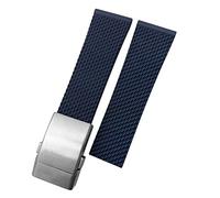 CHCWR 22 mm 24 mm Sostituzione della fascia di orologio in gomma intrecciata intrecciata per bracciali cinghia di orologi per orologio per l'eredità superocean Avenger/nero 1 nero/24 mm