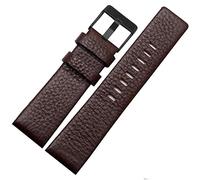 CHCWR 22mm 24mm 26mm 28mm 30 mm Guido di guardia in pelle genuina per diesel dz7259 dz7256 dz7265 cinghia di orologio (colore: nero bianco, dimensione: 28mm)
