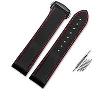 CHCWR Adatto per cinturini per orologi in silicone da 20 mm da orologio omega con cinturini da wristruber curvo pieghevole.