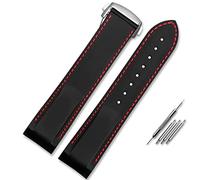 CHCWR Adatto per cinturini per orologi in silicone da 20 mm da orologio omega con cinturini da wristruber curvo pieghevole.