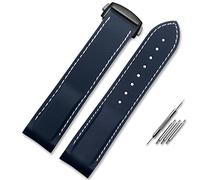 CHCWR Adatto per cinturini per orologi in silicone da 20 mm da orologio omega con cinturini da wristruber curvo pieghevole.