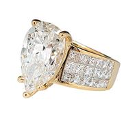 CHCWR Anelli per Donne, Anello di zirconi a Forma di Pera per Le Donne Micros Simple Set Squares Diamond Ring per Donne Gioielli Regalo di Compleanno per Madre Mamma