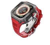 CHCWR Banda di orologi a fluorobber+custodia trasparente kit modificata , per serie Ultra 8 7 6 5 4 SE , custodia kit mod trasparente cinturino in silicone , per 49 mm 45 mm 44 mm