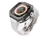 CHCWR Banda di orologi a fluorobber+custodia trasparente kit modificata , per serie Ultra 8 7 6 5 4 SE , custodia kit mod trasparente cinturino in silicone , per 49 mm 45 mm 44 mm